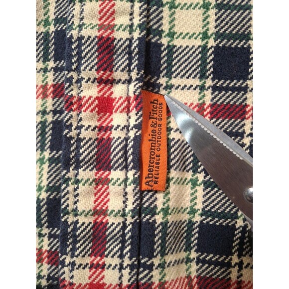 Abercrombie & Fitch Heavy Flannel Mens XXL Nova Check Plaid Shacket Relaxed EUC - Picture 3 of 9
